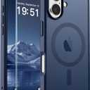 SUPFINE Magnetic for iPhone 17 Case with Screen Protector (Compatible with MagSafe)(Military Grade Drop Protection) Translucent Matte Shockproof with Anti-Fingerprint Phone Cover,Dark Blue