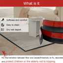 Carpet Floor Transition Strip 10Ft, Self-Adhesive Carpet to Tile Transition Edging Trim Suitable for Doorways Threshold, Cover Height Within 5mm Black