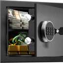 Safe,0.8 Cubic Feet Safe Box,Anti-Theft Digital Security Lock Box with Electronic Keypad and Key, Fire Proof Safes for Home Documents Firearm Medicine Money Valuables,13.8"W x 9.8"D x 9.8"H