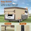 Travel Trailer RV Cover 30' ~ 33' – Upgraded 9-Layers Top Camper Cover, Waterproof & Windproof Heavy Duty Toy Hauler RV Cover for Winter Snow with Tongue Jack Cover, Gutter Covers