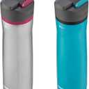 Contigo Cortland Chill 2.0 Vacuum-Insulated Stainless Steel Water Bottle Spill-Proof Lid Preserves Temperature for Hours 24oz 2-Pack Juniper & Dragonfruit Ideal for Travel and Daily Use