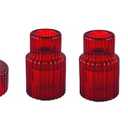 Vintage Red Candlestick Holders for Christmas Decorations, 4 Pieces