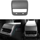 StarYtbl Rear Air Condition Vent Cover for Tesla Model 3 Model Y 2017-2024 Rear Center Console Air Condition Vent Cover Trim, AC Vent Cover Car Decoration Accessories (Matte Carbon Fiber Pattern)