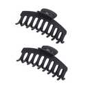 2 Pack Big Hair Claw Clips Nonslip Large Claw Clip for Women and Girls Hair, Strong Hold Grips Hair Accessories 4 Inch (Black)