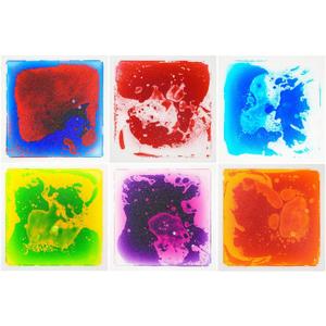 Art3d Liquid Sensory Floor Decorative Tiles, 11.8"x11.8" Square, Colorful, 6 Tiles