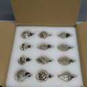 Glass Christmas Ball Antiqued Ornaments Holiday Decor Silver Color Small Series(12 Pieces)
