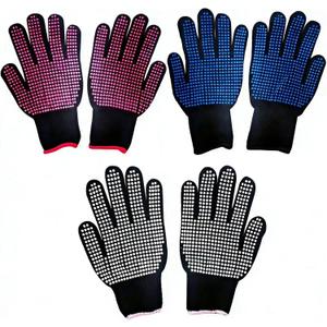Markeny 3 Pair Heat Resistant Grill Gloves, Silicone Non-Slip Hot Insulated Glove for Barbecue, Cooking, Baking