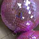 12" Mirror Disco Ball with Hanging Ring, 12 Inch Pink Disco Ball Decor with 20pcs Replacement Mirror for DJ Club, Party, Wedding, Home Decor, Live Stage for Easy Installation, Disco Ball Mirror Ball