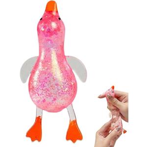 Cute Duck Squishy Sugar Stress Ball,Soft Duck Stress Relief Sugar Ball Toys and Moldable Slow Rise Relaxing Sensory Fidget Stress for Anxiety Relief(Pink)