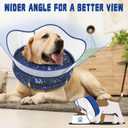 Elevated Inflatable Dog Cone Collar to Stop Licking, Dog Donut Collar After Surgery, Soft Pet Cone Alternative for Small Medium Large Dogs (Blue, XL)