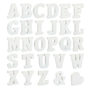 56 Pieces White Wood Letters Table Standing Alphabet Letters for Crafts Wedding Party Home Decor