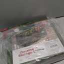 ZOBER Large Christmas Ornament Storage Box - Stores 128 3" Ornaments, With Dividers - Ornament Organizer Storage Box, Durable Christmas Containers Holder - Extra Pockets, Dual Zipper - Green