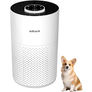 Air Purifiers for Home Bedroom, ADTARK Air Cleaner with H14 True HEPA 3-in-1 Filter, Sleep Mode & Aroma Function, 3 Light Modes, Room Air Purifier with 3 Timer for Office, Dorm, Hotel (White)