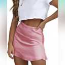 NWOT Lyaner Satin Silk High Waist Mini Skirt, XS