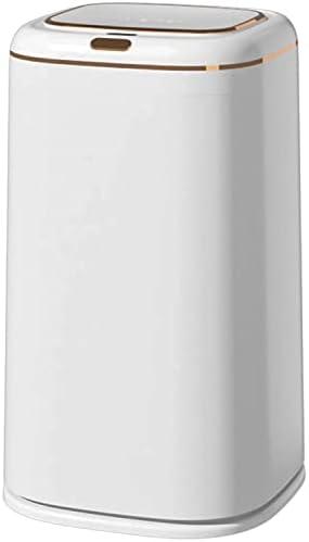 Sooyee 14 litres Automatic Bathroom Trash Can with lid,3.6 Gallon Touchless Trash Can or Kick for Kitchen,Office,Bedroom,Bathroom,Living Room, Whitw