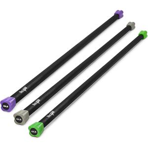 Yes4All Total Body Workout Weighted Bar, Resistance Band Bar, Racks for Strength Training, Exercise Bar for Yoga in Home and Gym - Single/Combo (I. Set 10 + 15 + 20lbs)