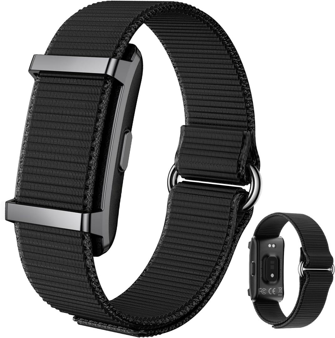 Smart Bracelet Fitness Trackers for Men Women, Smart Watch 24/7 Heart Rate Sleep Stress HRV Monitor, 170+ Sports Modes, 2 Bands, Free APP (Black)
