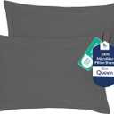 Royale Linens Pillow Shams 2 Pack Queen Size 20x30 Inch - Brushed 1800 Microfiber - Bed Pillow Shams, Wrinkle Resistant Super Soft and Cozy - Back Overlap Closure - Oxford Pillowcase (Queen, Grey)