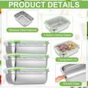 Blushtier 12 PC 304 Stainless Steel Food Storage Containers with Airtight Lids, 61oz/1800ml Metal Meal Prep Containers Bento Box, Freezer Dishwasher Safe Keep Food Fresh for Kitchen, Picnic, Camping,  61oz/1800ml