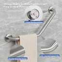 20 Inch Bathroom Grab Bar, Satin Brushed Nickel Angled Grab Bar with Anti-Slip Knurled Grip, Stainless Steel Bath Balance Bar, 1.0" Tube Safety Hand Rail Support, Handicap Elderly Assist Bath Handle