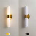 KSRYSZCQ Gold Wall Sconces Set of 2 Modern Indoor Dimmable Hardwired Wall Light with Acrylic Lampshade 18W Led Wall Lights for Bathroom Living Room Bedroom Hallway