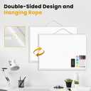 Small Dry Erase Board for Wall, 16" x 12" Double-sided Hanging Whiteboard, Dry Erase White Board with 4 Markers, 4 Magnets and 3 Mini Sticky Notes, Portable Whiteboard for Home, Office, School