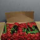 Jexine 240 Pcs Artificial Rose Flowers Bouquet Silk Realistic Flowers Bulk Centerpieces DIY Bride Fake Rose for Home Bridal Wedding Party Decorations(Red)