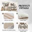 Fall Pillow Covers 18x18 Set of 4 Linen Vintage Floral Pillow Covers Pumpkin Decorative for Couch Bed Farmhouse Decorations for Home Gray Pillow Cover