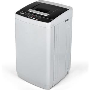 Euhomy 1.03cu.ft Portable Washer, 8.8LBS Capacity Small Portable Washing Machine with 10 Programs 5 Water Levels, Drain Pump and LED Display,Compact Washer for Apartments, RVs, Homes, Light Gray