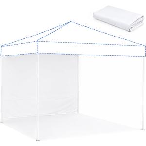 10x10 Canopy Sidewall, 1 Pack White Wall Panel, Frame Not Included Heavy Duty 300D Oxford Waterproof Pop Up Canopy Tent Walls with Zipper No Frame or Top, vvv