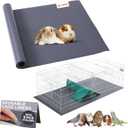 Waterproof Guinea Pig Cage Liner (1 EVA Roll with 5 Stickers), Easily Cut to Fit Hamster & Rabbit Cages, Reusable & Anti-Skid Rabbit Bedding, Ideal for Reptile Enclosures, 18"x79", Gray