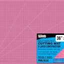 U.S. Art Supply 36" x 48" Self-Healing Cutting Mat 5-Ply - Double-Sided Pink/Blue Craft Mat, Non-Slip Cutting Mats for Crafts, Sewing, Quilting, Scrapbooking