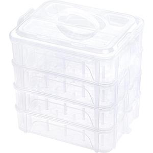 New brothread 4 Layers Stackable Clear Storage Box/Organizer for Holding 80 Spools Home Embroidery & Sewing Thread (Spool Size Requirement: Height2.2"/5.6CM; Width1.69"/4.3CM)
