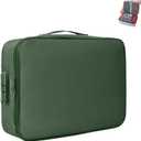 Fireproof Document Box, Waterproof File Organiser, Portable Home Fire Lockable Fire Safe Document Box, Collapsible Travel Storage Boxes File Storage With Inserts Bags And Zipper (Green)