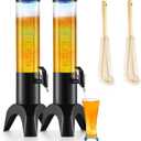 2Pack Mimosa Tower 1.5-Liter, 50 fl oz Mimosa Drink Tower Dispenser with Ice Tube and LED Light, Tabletop Beer Dispenser (50 fl oz-2Pack)