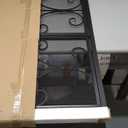 Plow & Hearth Metal Fireplace Screen Florence Black | 38" W x 31" H | Dual Magnetic Hinged Doors | Spark Guard Cover | Stand Alone Wrought Iron Panel Fire Place Cover