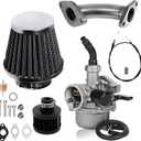 Stage 2 Kit Curved Manifold Racing Performance Slide intake pipe Carb for lifan 79cc 105cc Engine, Phatmoto Gas Bike, Monster Mega Moto MM80, for Coleman B100 Motovox MBX10 Baja DB30 Mini Bike