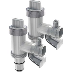 PATENTEDMASCARRY Above Ground Swimming Pool Hose Adapter with Plunger Valve and Pipe Holder - Replacement Parts for Pool Pump System (2 PACK)