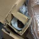 Homepop Home Decor | Button Tufted Faux Leather Round Storage Ottoman | Ottoman with Storage for Living Room & Bedroom (Brown)