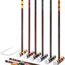 Franklin Sports Croquet Set - Intermediate Croquet Set with Mallets, Balls + Wickets - Family Outdoor + Lawn Game with Stand - Adult + Kids Set - 6 Players