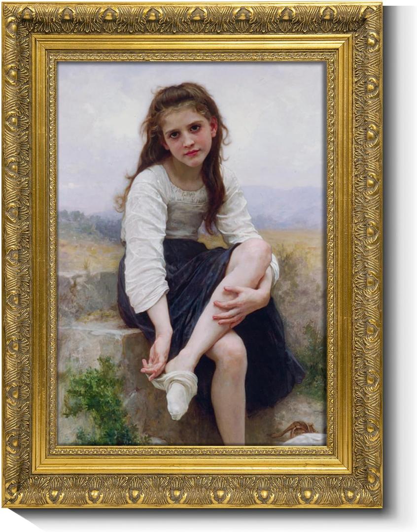 ARTGOW Solid Wood Frame for 12x16 Canvas Paintings, Finished Antique Ornate Gold Canvas Frames for Oil Painting Art Prints, for Home Living Room Wall Decor (Empty Frame Only, No Backboard and Glass)