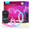 Govee RGBIC Neon Lights, LED Smart Neon Rope Light 2 Works with Matter, Alexa, Google Assistant, Custom DIY Neon Strip Lights for Bedroom and Holiday Decor, Softer Material, 32.8ft, White