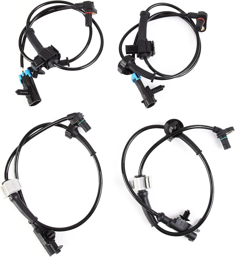 ABS Wheel Speed Sensor, Front Rear Left Right, for Chevy Avalanche Suburban 1500 Tahoe 2007-2012, Silverado 1500 2007-2013, for GMC Yukon XL 07-12, for Cadillac Escalade 09-12, 15229012 15121067 4PCS