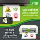 JOYEZA Premium Printable Vinyl Sticker Paper for Inkjet Printer - 80 Sheets Matte White Waterproof, Dries Quickly Vivid Colors, Holds Ink Well- Tear Resistant - Inkjet & Laser Printer