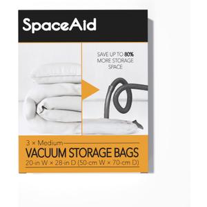 SpaceAid Vacuum Storage Bags, Space Saver Sealer Compression Bags for Comforters, Blankets, Pillows, Bedding, Clothes (Medium 3 Pack)