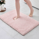 ILANGO Pink Christmas Bathroom Rugs 36" × 24" Non Slip & Super Absorbent Extra Thick Soft, Washable Bath Mat for Floor, Non Shedding Microfiber Shaggy Bath Rug with Rubber for Bathtub Sink