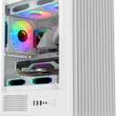 Micro ATX PC Case | Mini Tower Computer case | Pre-Installed 120mm*1 RGB Fan | ITX Desktop Chassis for MATX/ITX | 240 RAD | 280mm GPU | 160mm CPU Cooler Height - White S6