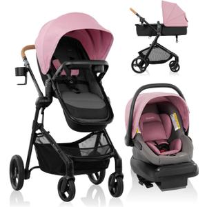 Evenflo Pivot NXT Travel System with LiteMax NXT Infant Car Seat (Lilas Pink), Manufacturing Date 05/21/2026