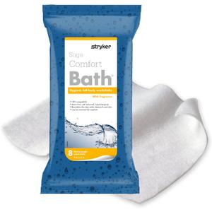 Comfort Bath Cleansing Washcloths - 22 Packages, 176 Cloths - No Rinse Bathing Wipes, Ultra-Soft and Thick Heavyweight Cloth, Light Fragrance