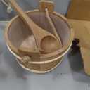 4L Red Cedar Sauna Bucket with Wood Handle for Home Sauna